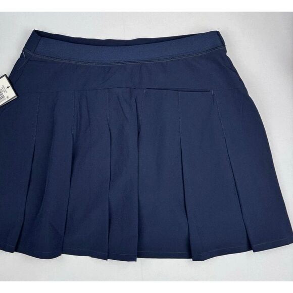 RLX Ralph Lauren Women Sz M Navy Pickleball Tennis Golf Pleated Back Skort - Picture 2 of 11